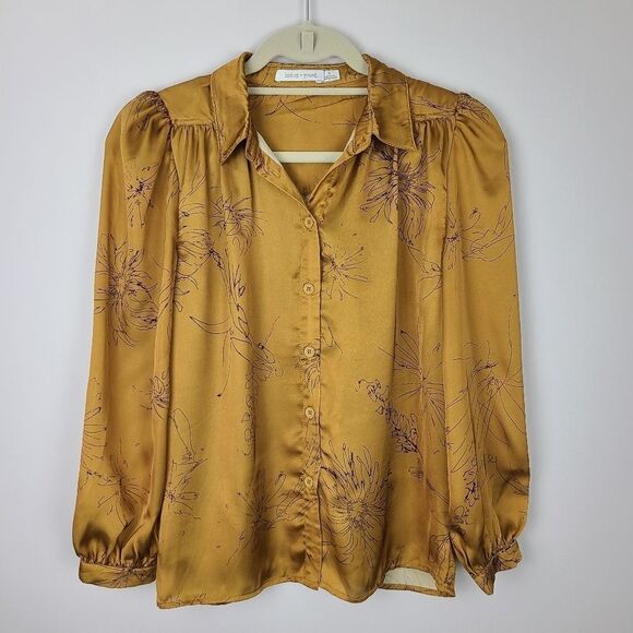 𝅺bishop & Young Jaclyn Button Down Blouse in Citrine Floral Small - Picture 10 of 16